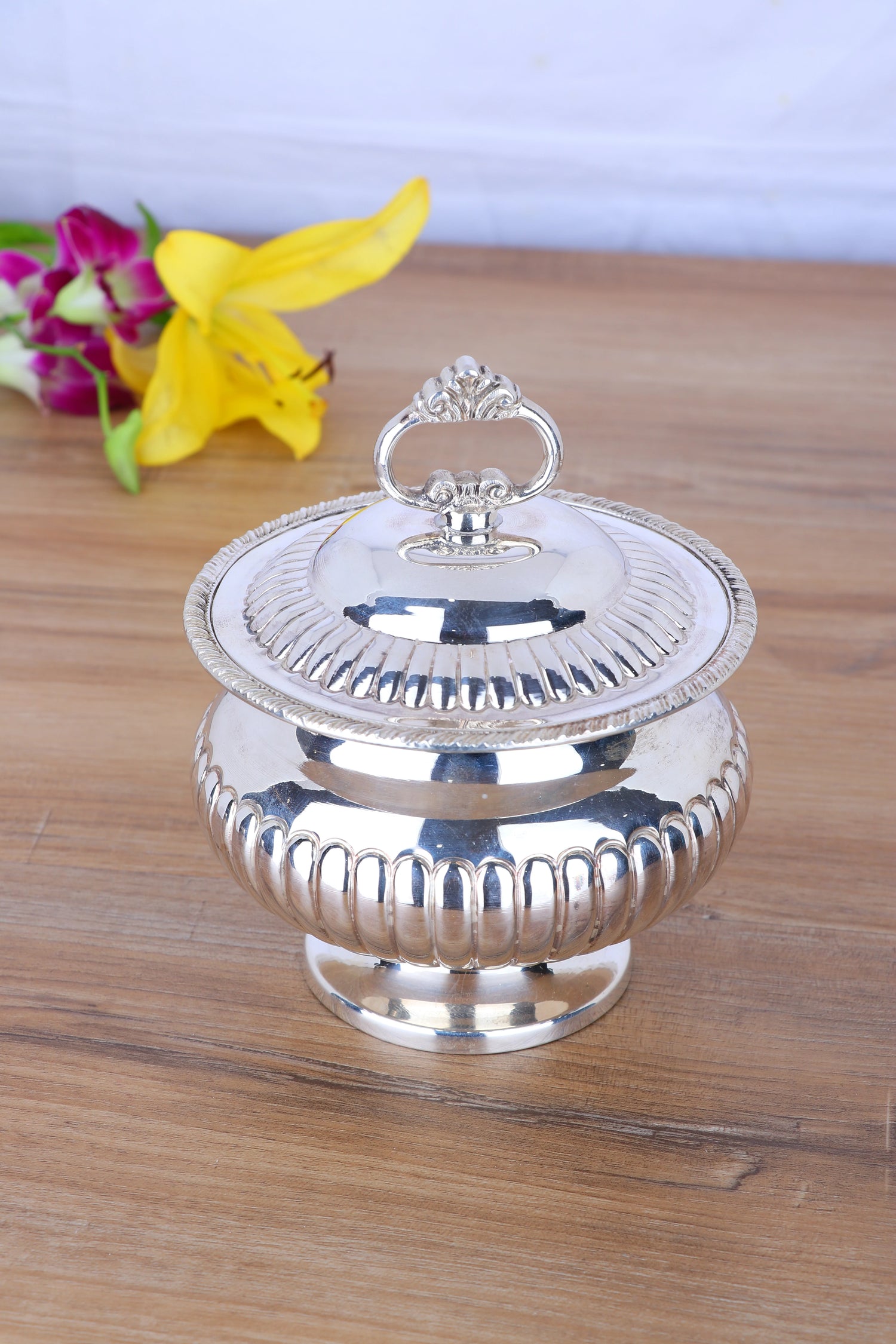 Pure Silver Ghee Pot (456g) - Handcrafted Nakshi Enduring Ritual Vessel