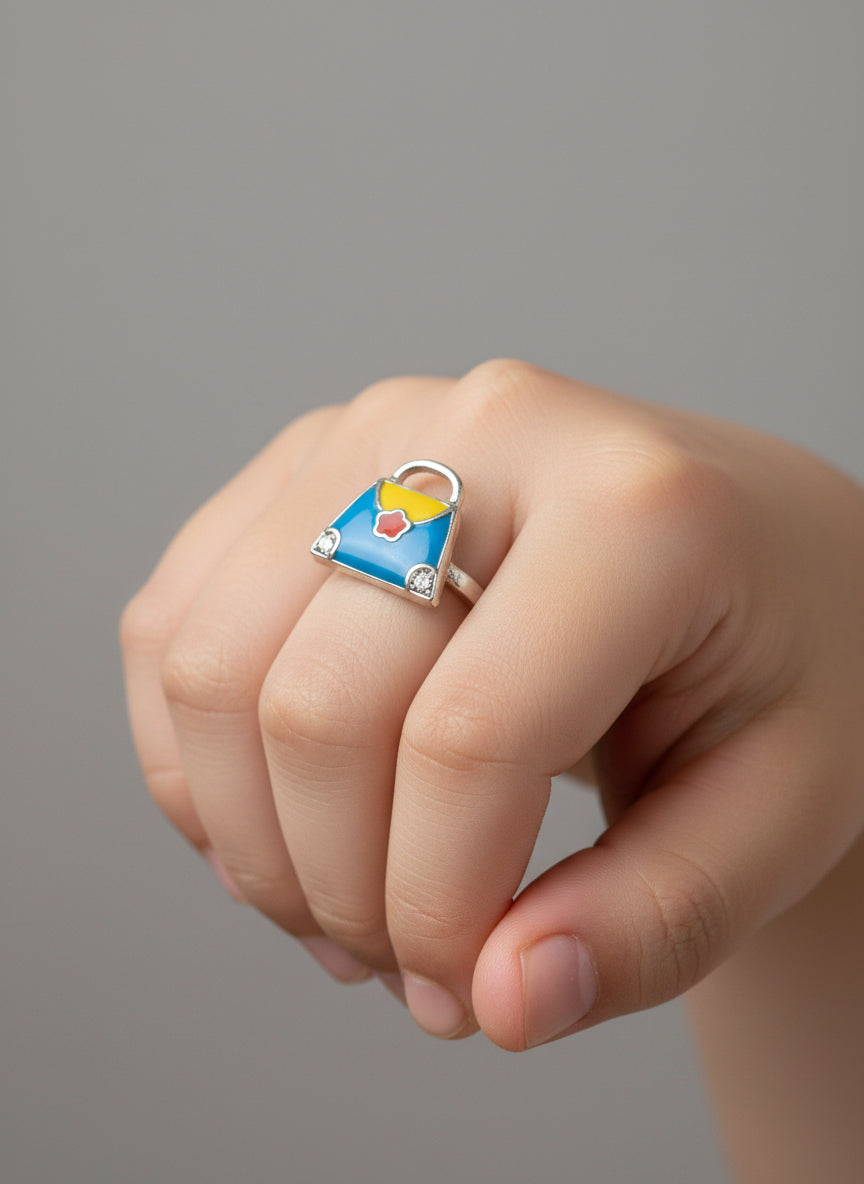 Traditional 925 Pure Silver Enamel Ring Set | Regular Wear