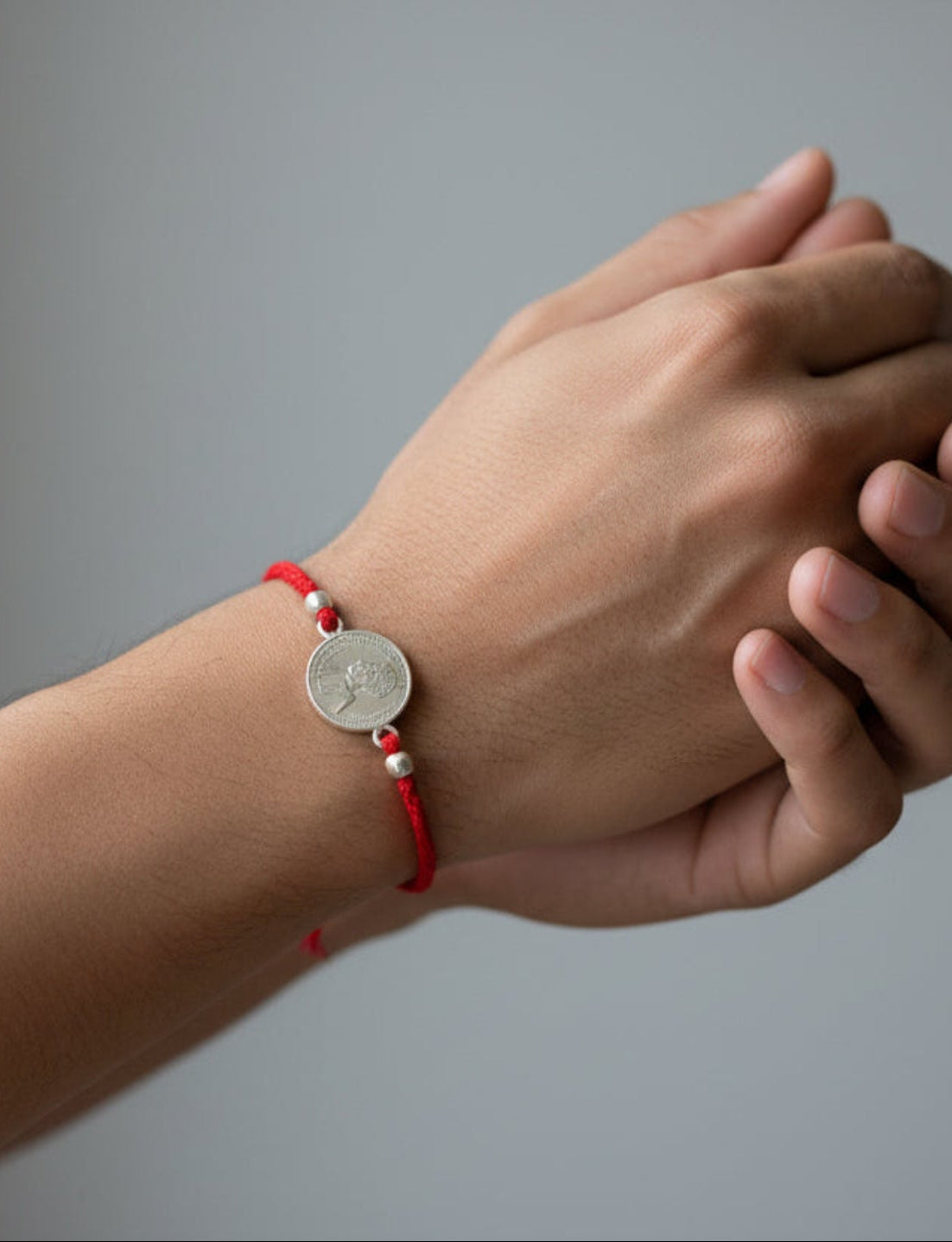 92.5 Sterling Silver Round Medallion Rakhi for Brother