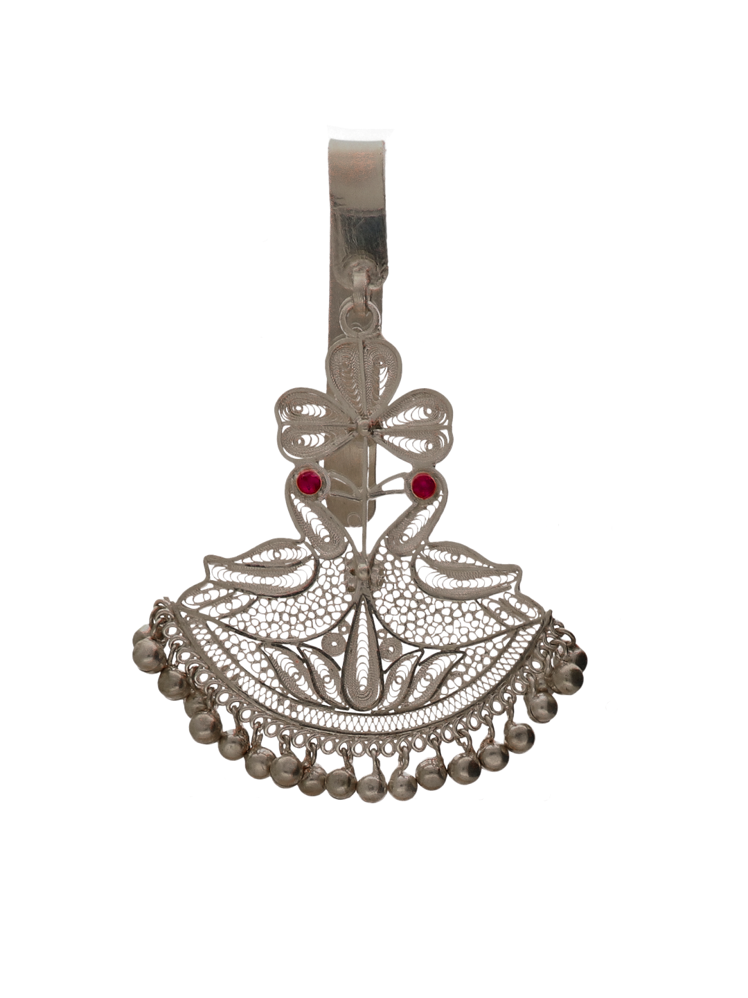925 Pure Silver Peacock Keychain | Hand-Carved Mayur Accessory