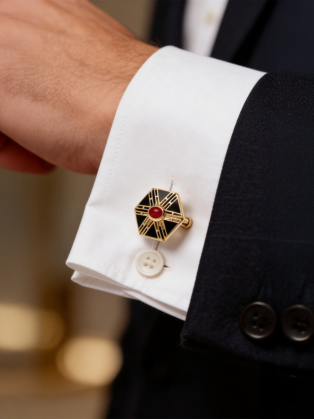 Pure 925 Silver Ruby Cufflinks For Valentine Gift