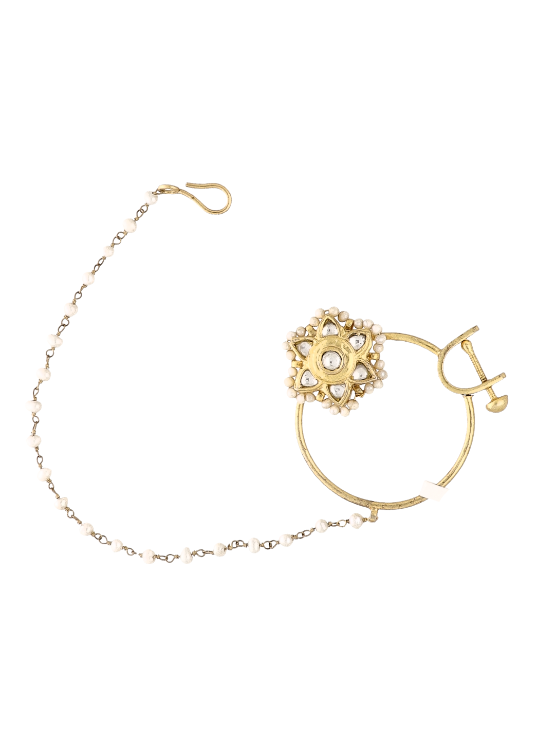 Artisan 925 Sterling Silver Nose Stud with Crystal Accents (Screw Back)