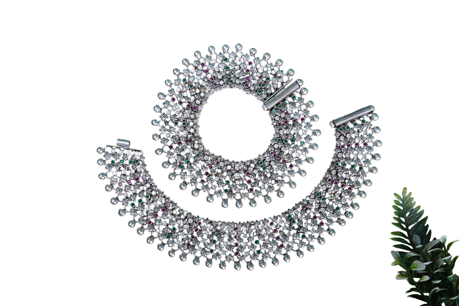 Handcrafted 925 Silver Anklets - Substance & Luminescence Finish