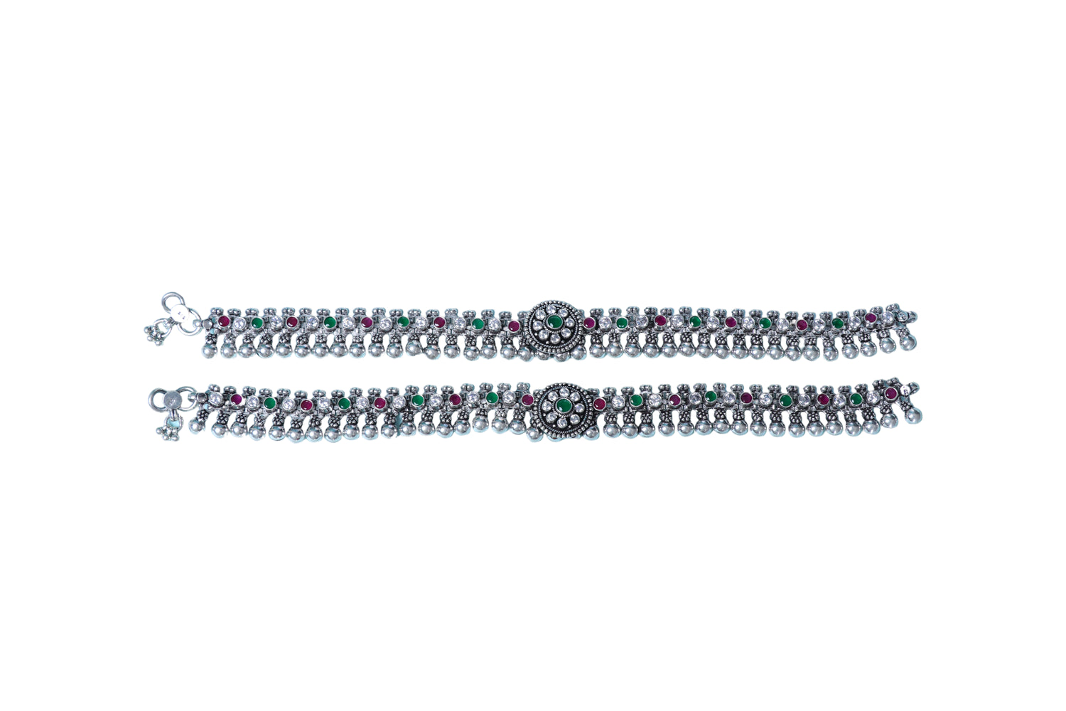Pure 925 Silver Anklets - Beaded Single-Strand Enduring Payal Set