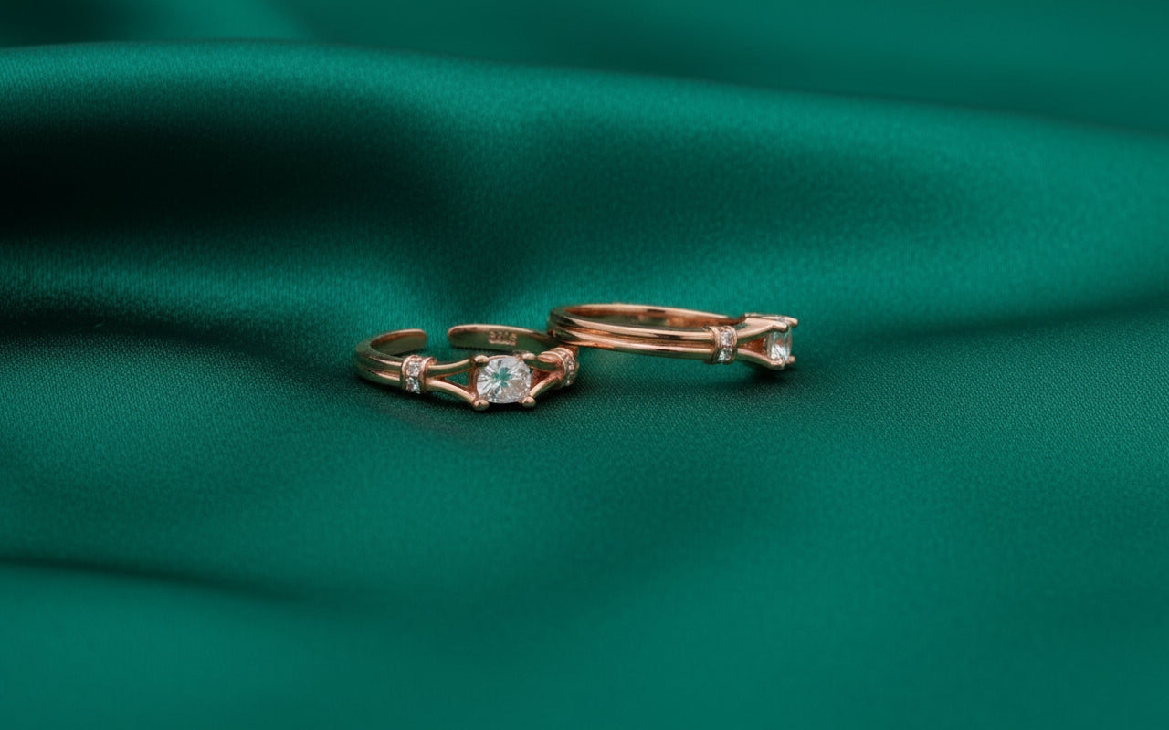 Heavy Look 925 Silver Cylinder Toe Rings | Traditional Daily Wear Jewelry Set