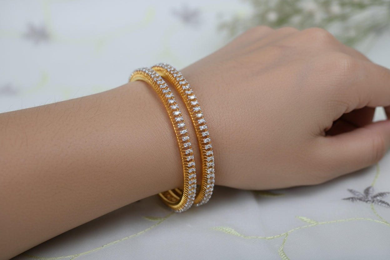 Handcrafted 925 Silver Bangle - Substance & Luminescence Finish