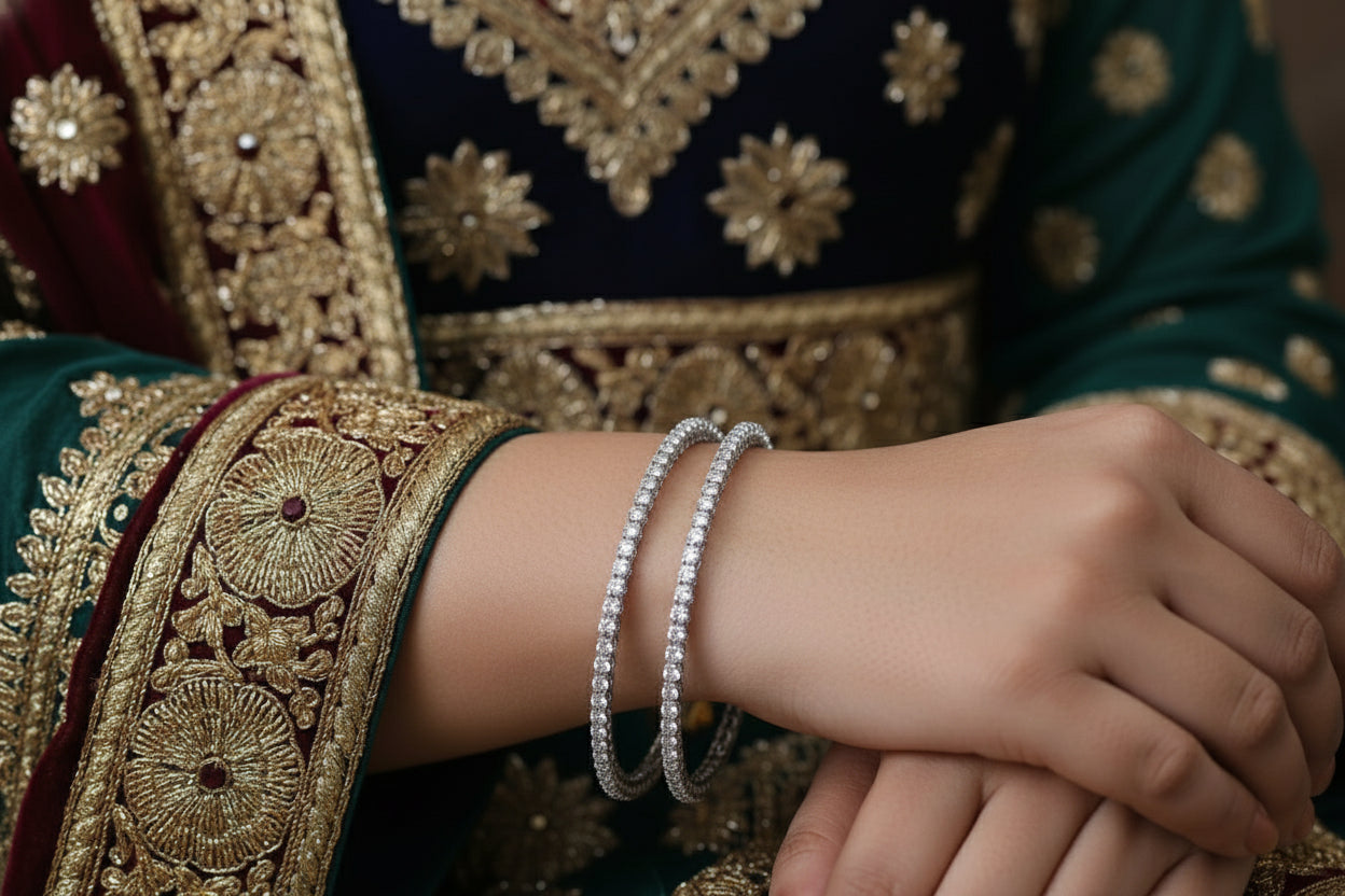 Pure Sterling Silver Auspicious Bangle for Wedding & Fidelity