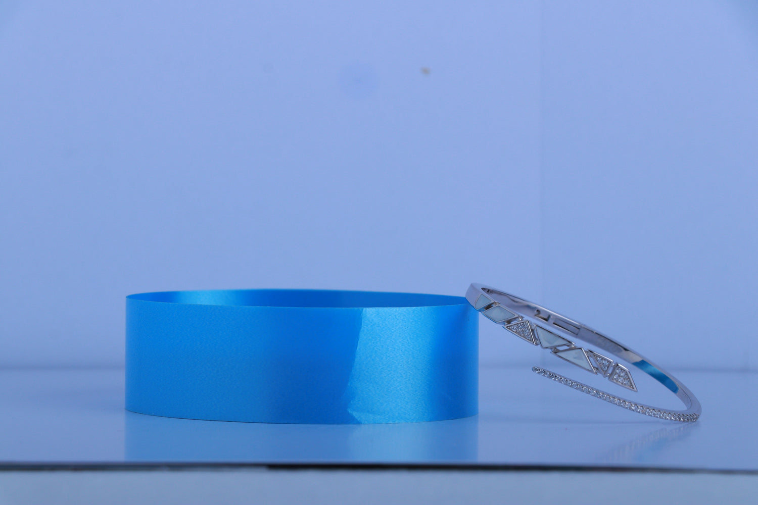 White Stone 92.5 Pure Silver Bracelet SJBS-303024