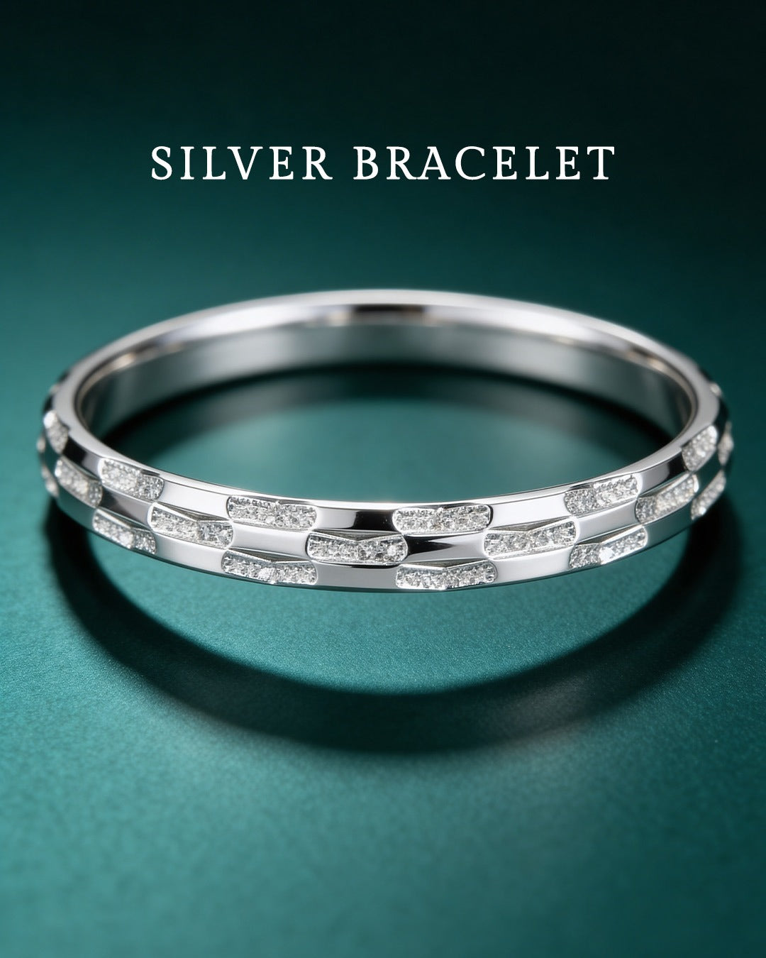 925 Silver Textured Diamond-Cut Bracelet – Luxe Design - SJBS-320377