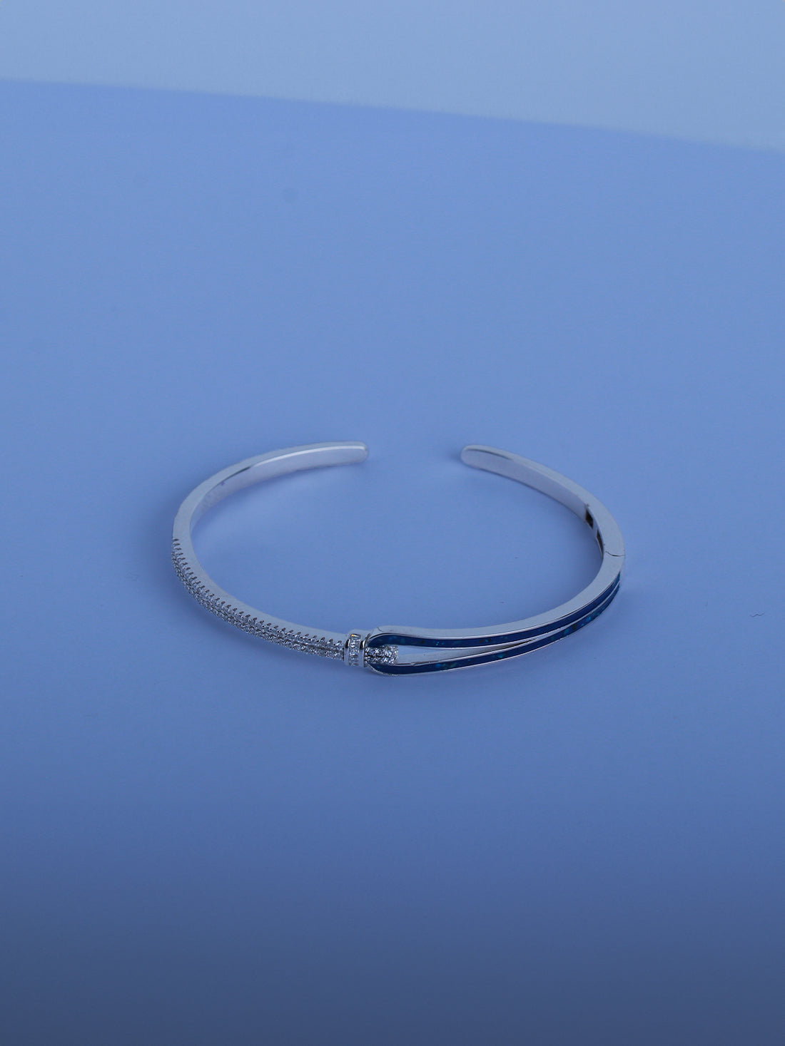 92.5 Pure Crystal Edge Sleek Silver Bracelet