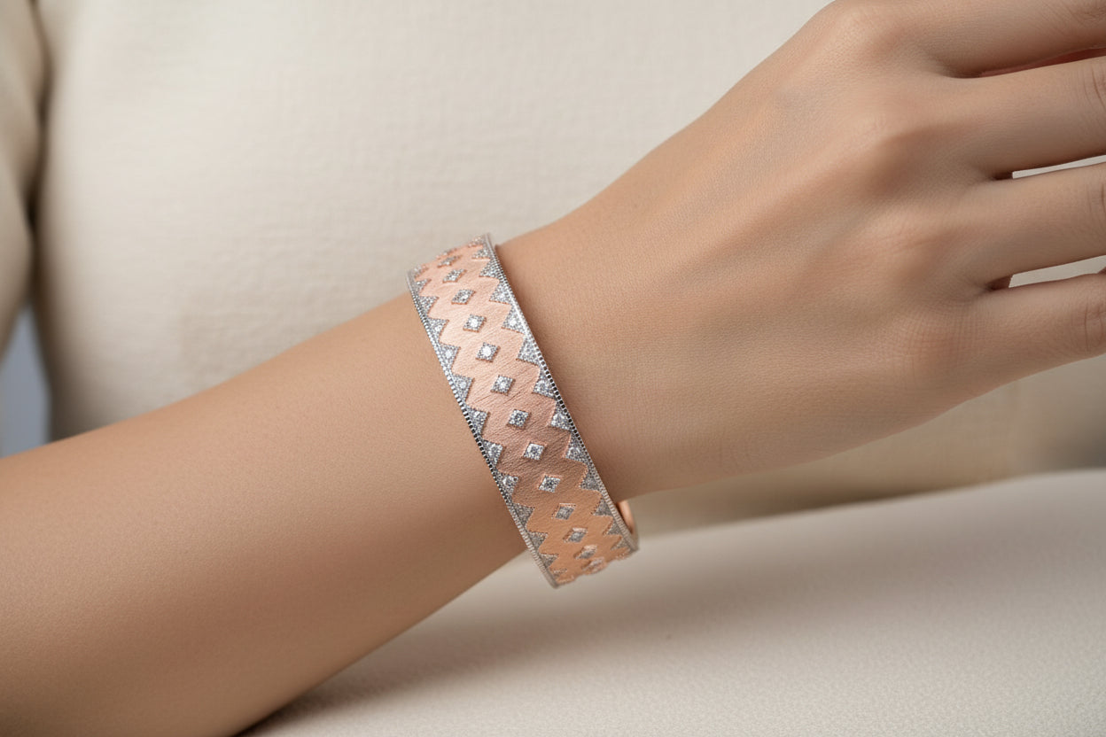 Pure 925 Silver Bracelet - Smooth Cuff Enduring Modern Design