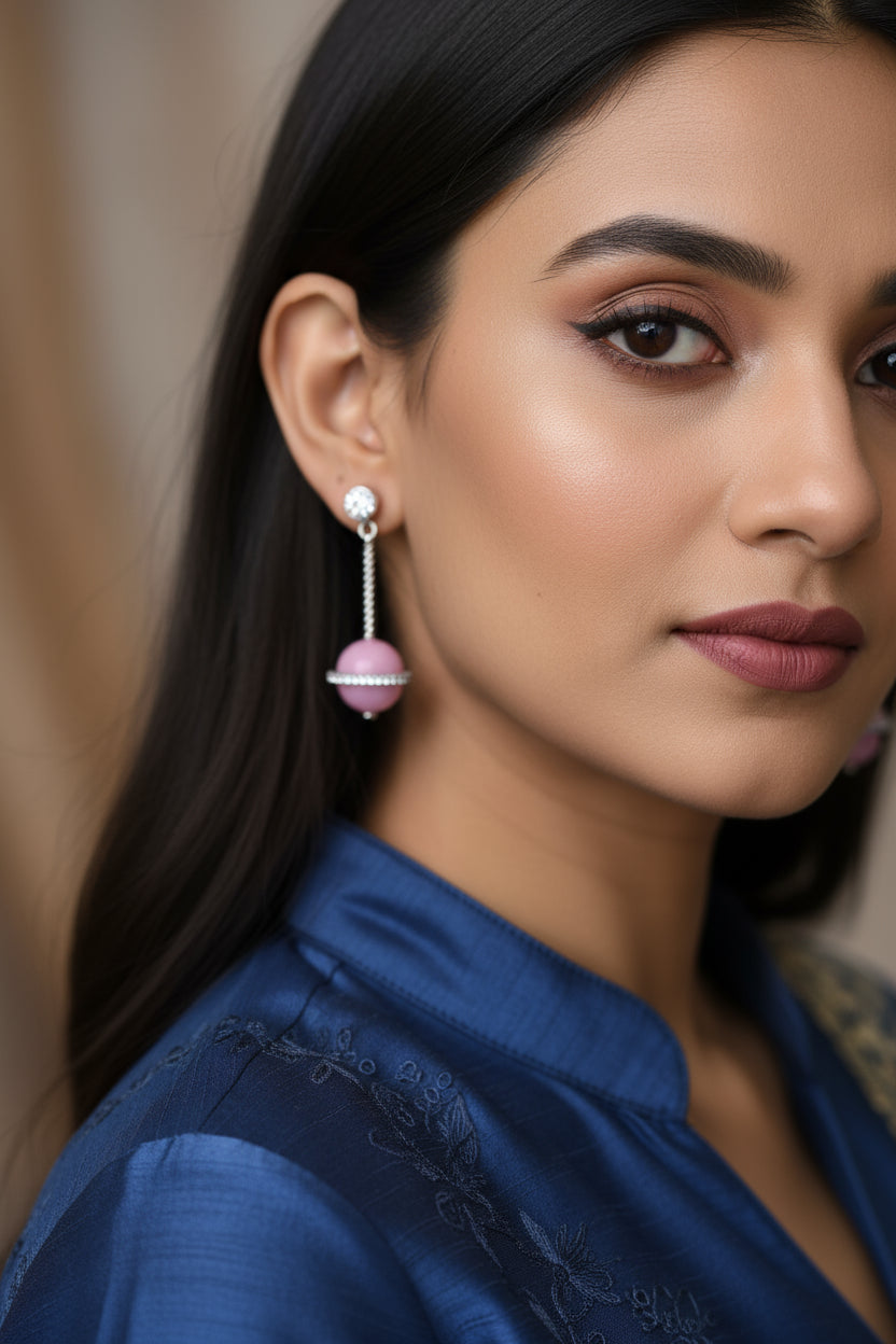 Handcrafted 925 Silver Earrings - Substance & Luminescence Finish