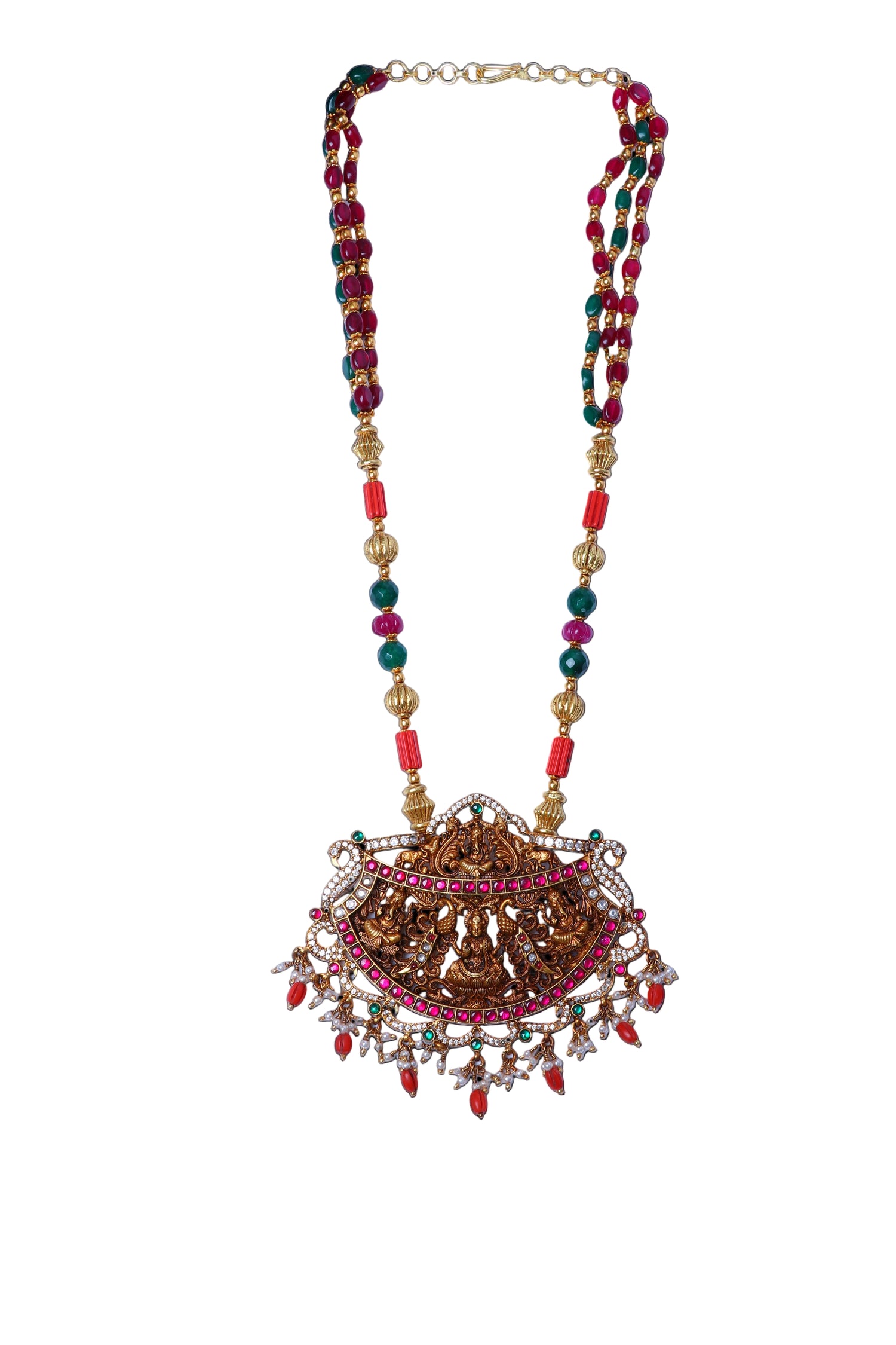 Heavy 925 Silver Temple Jewelry Set - Auspicious Festive Wear