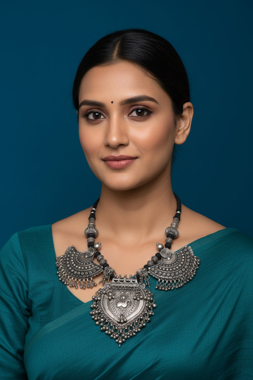 Handcrafted 925 Silver Necklace - Substance & Luminescence Finish