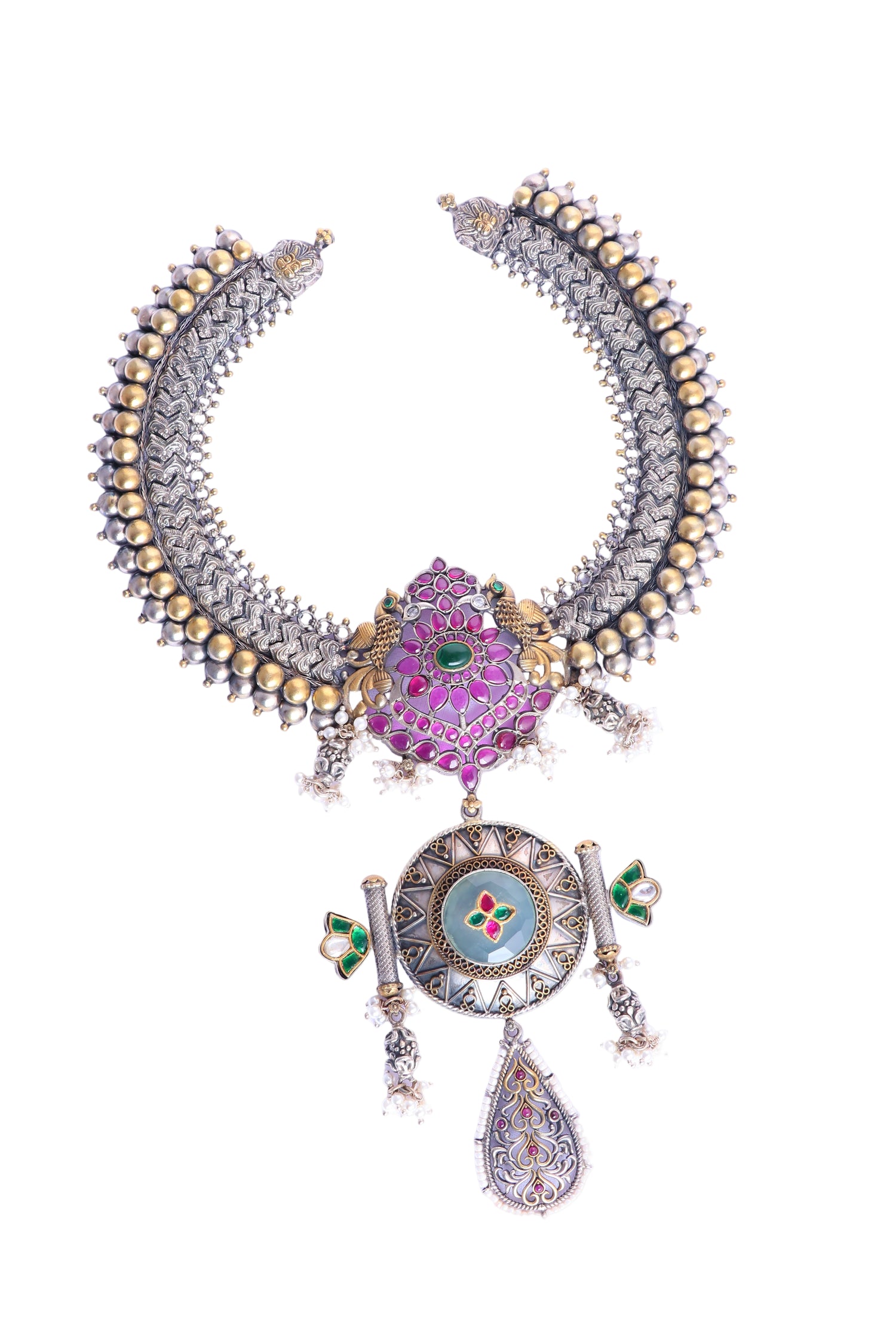Pure 925 Silver Necklace - Intricate Nakshi Enduring Festive Wear