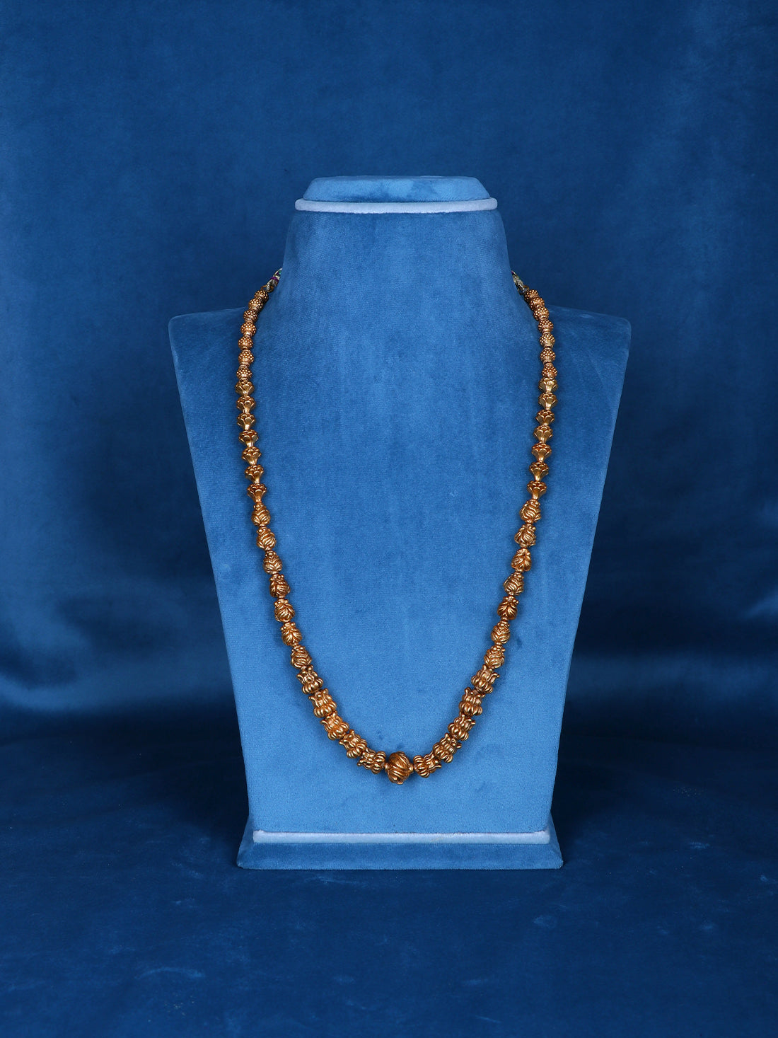 Antique Gold Finish 92.5 Pure Silver Traditional Mala