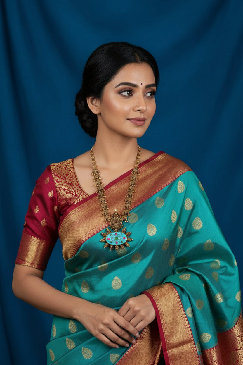 Pure 925 Silver Necklace - Intricate Nakshi Enduring Festive Wear