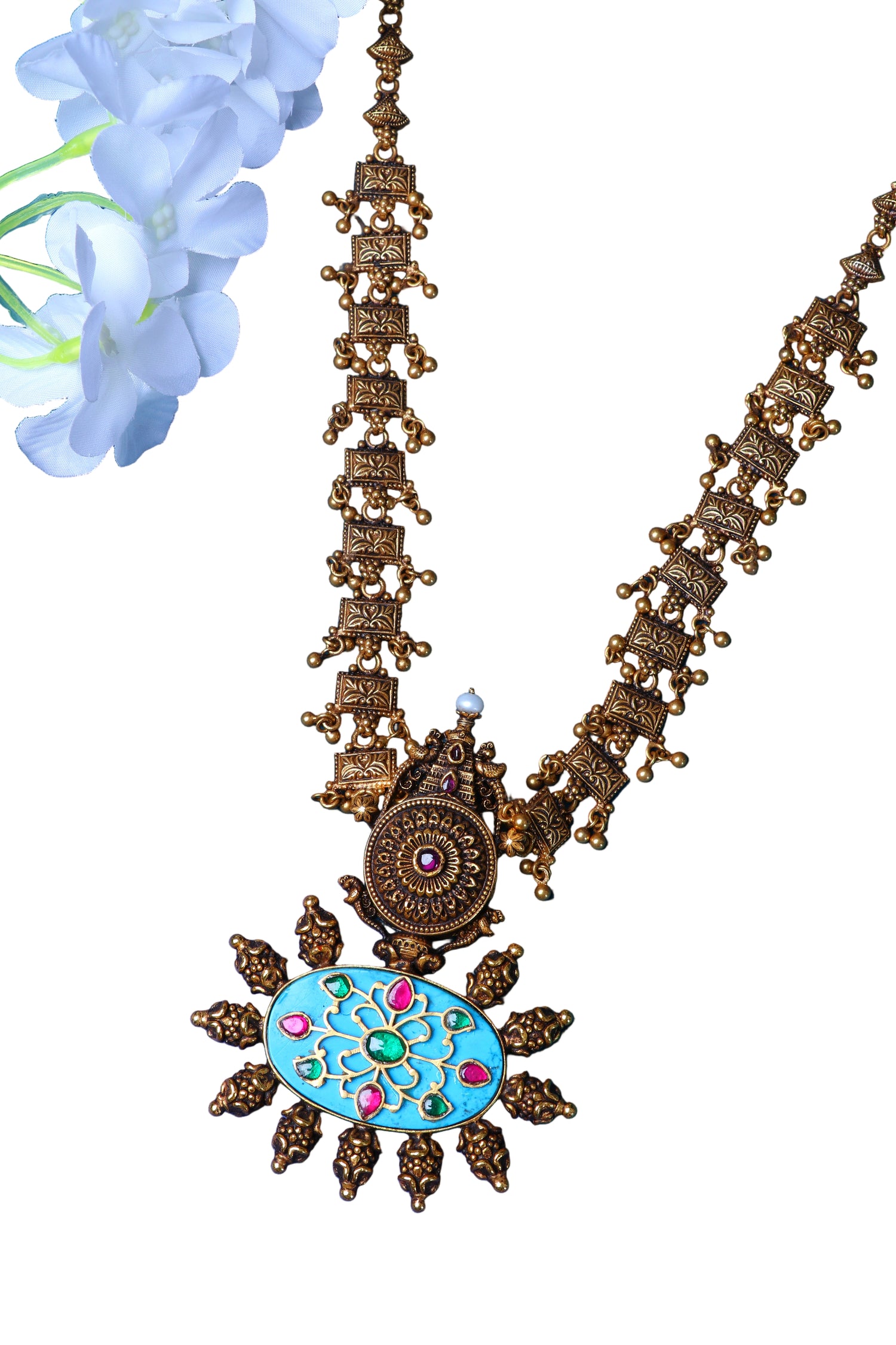Pure 925 Silver Necklace - Intricate Nakshi Enduring Festive Wear