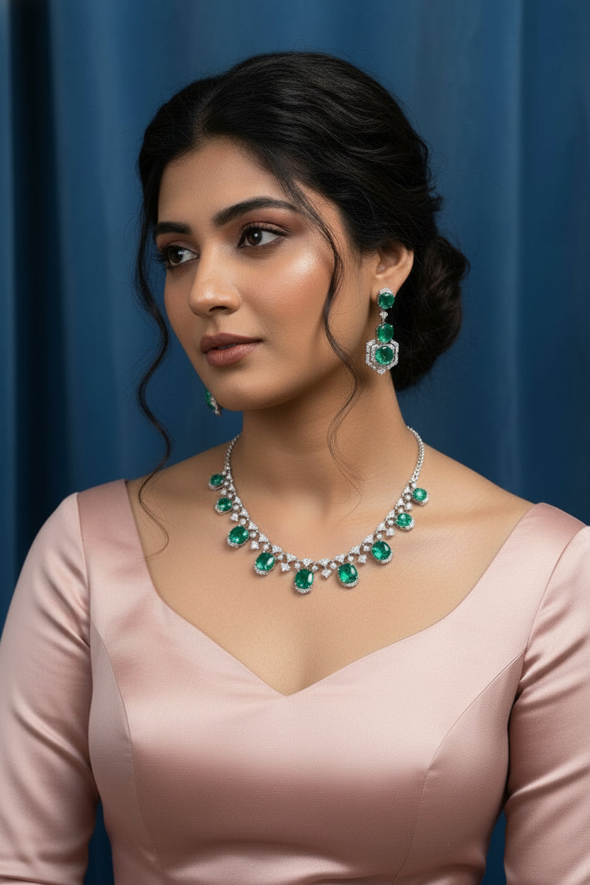 925 Silver Sleek Necklace Set for Subtle Elegance