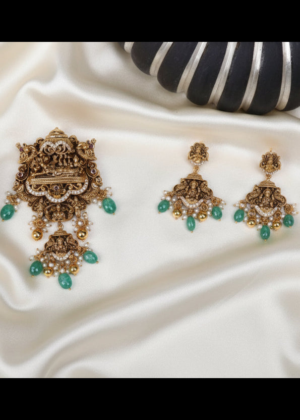 Pure 925 Silver Pendant Set - Traditional Design Enduring Festive Wear