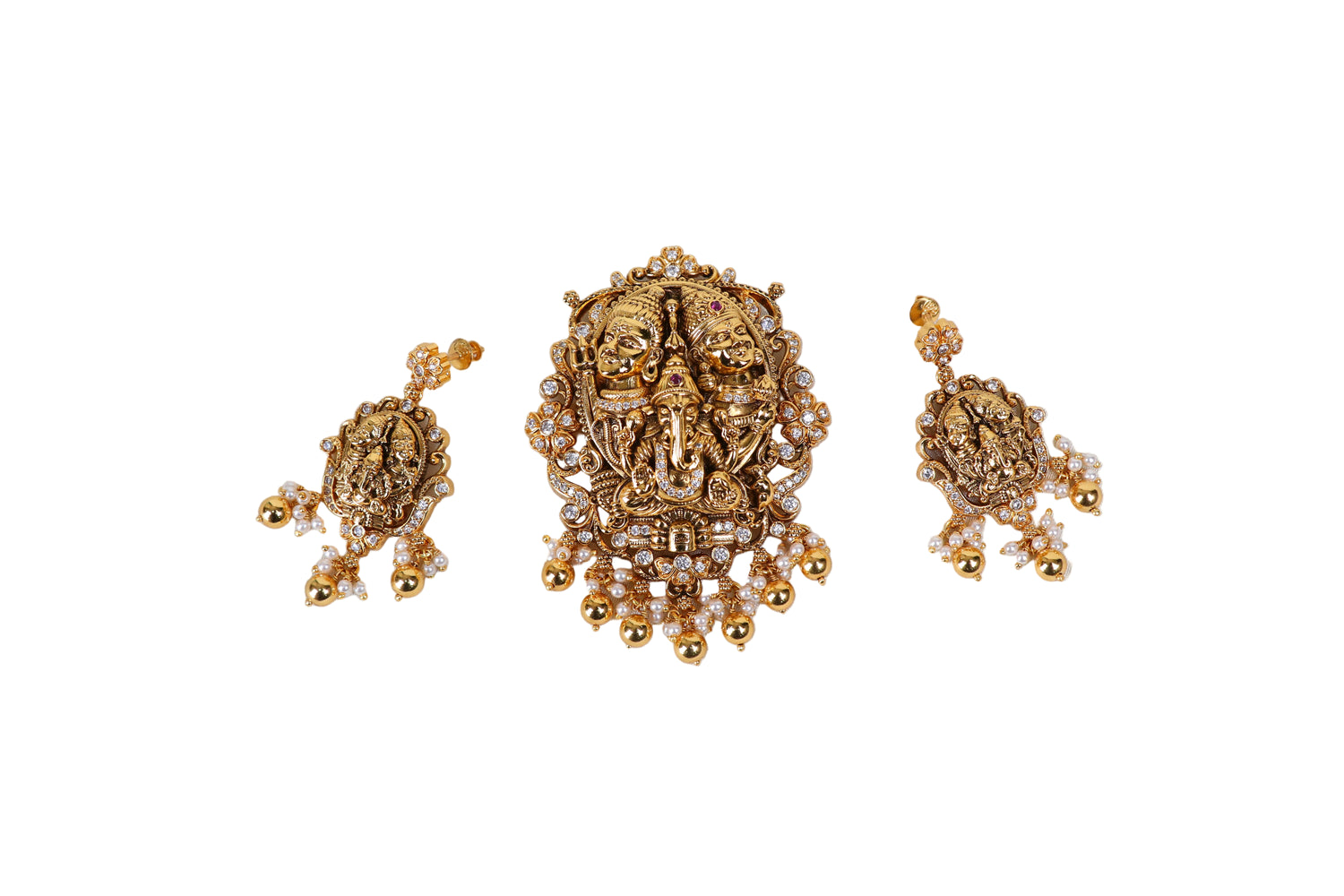 Pure 925 Silver Pendant Set - Traditional Design Enduring Festive Wear