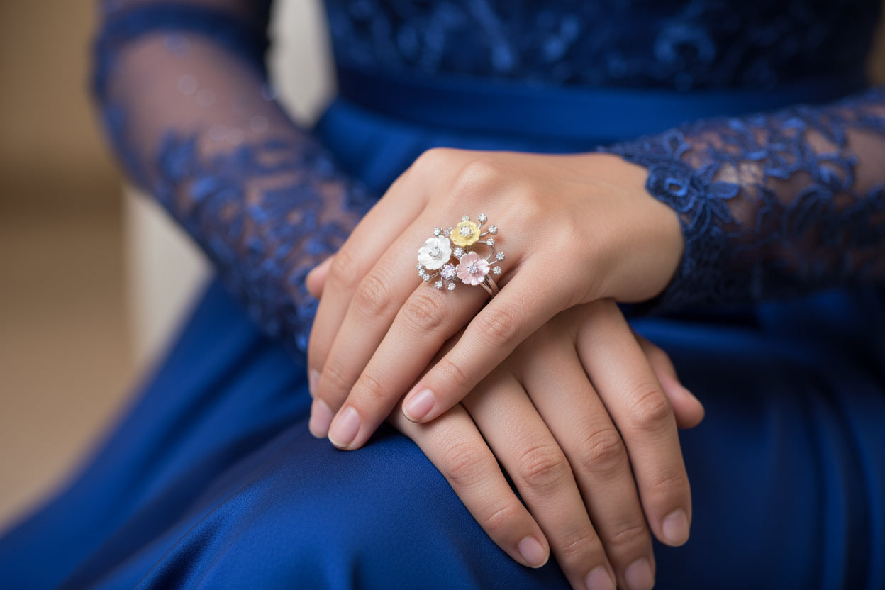 Pure Sterling Silver Statement Ring for Festive Wear & Fidelity