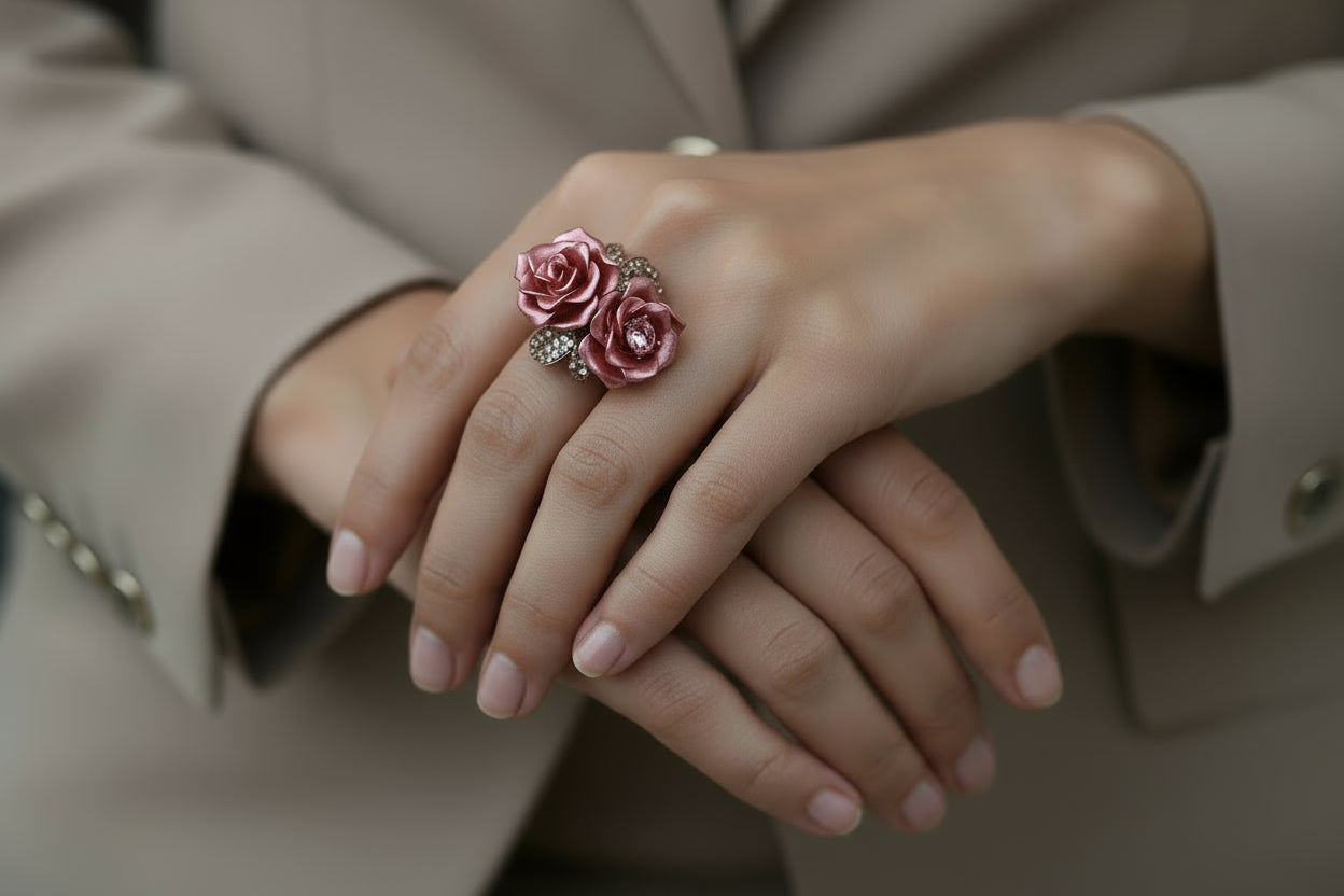 Pure Sterling Silver Statement Ring for Festive Wear & Fidelity