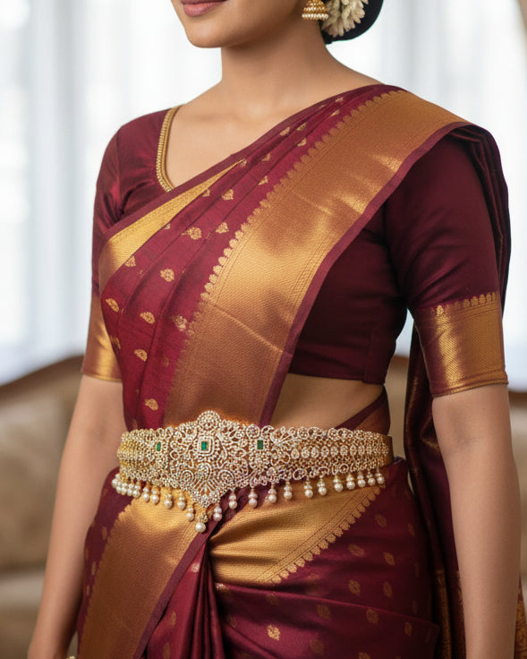 Handcrafted 925 Silver Ottiyanam - Substance & Luminescence Finish