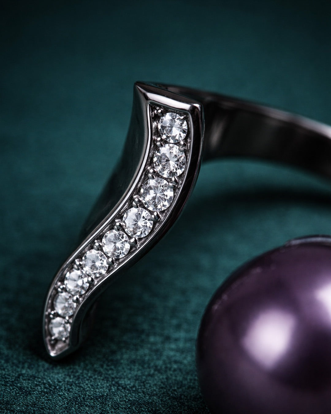 Purple Pearl 92.5 Pure Silver Statement Ring