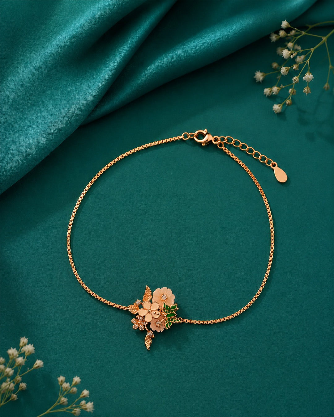 92.5 Pure Silver Floral Bracelet for Women | Daily Wear Silver Bracelet