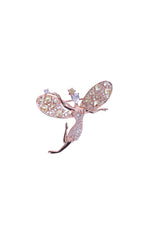 Buy designer silver brooch for men with bird motif and sparkling clear crystals for sherwani.