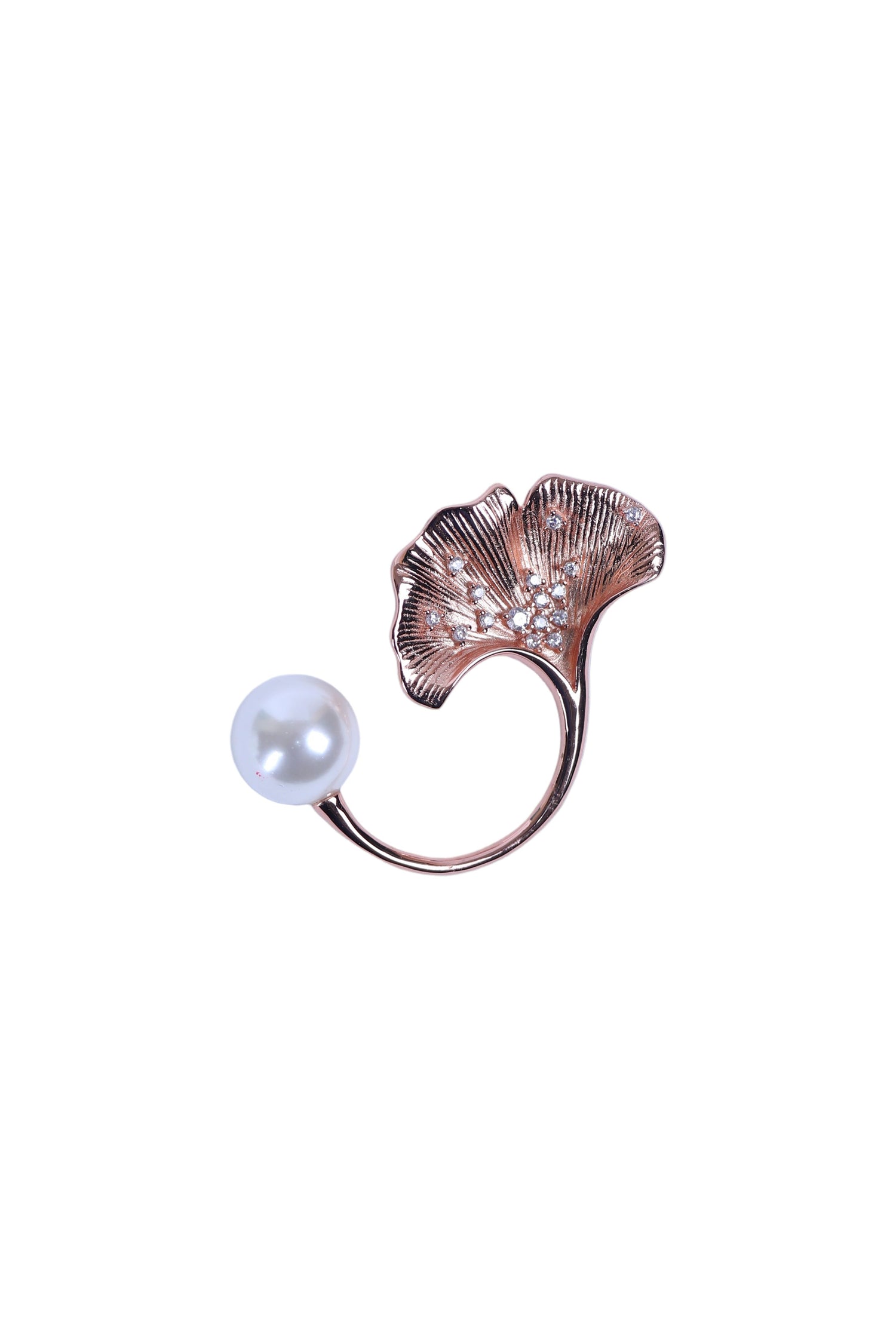 Buy designer silver brooch for men with leaf motif and pearl accent for formal wear.