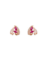 Buy women’s silver stud earrings with pink marquise stones and sparkling crystal detailing online.