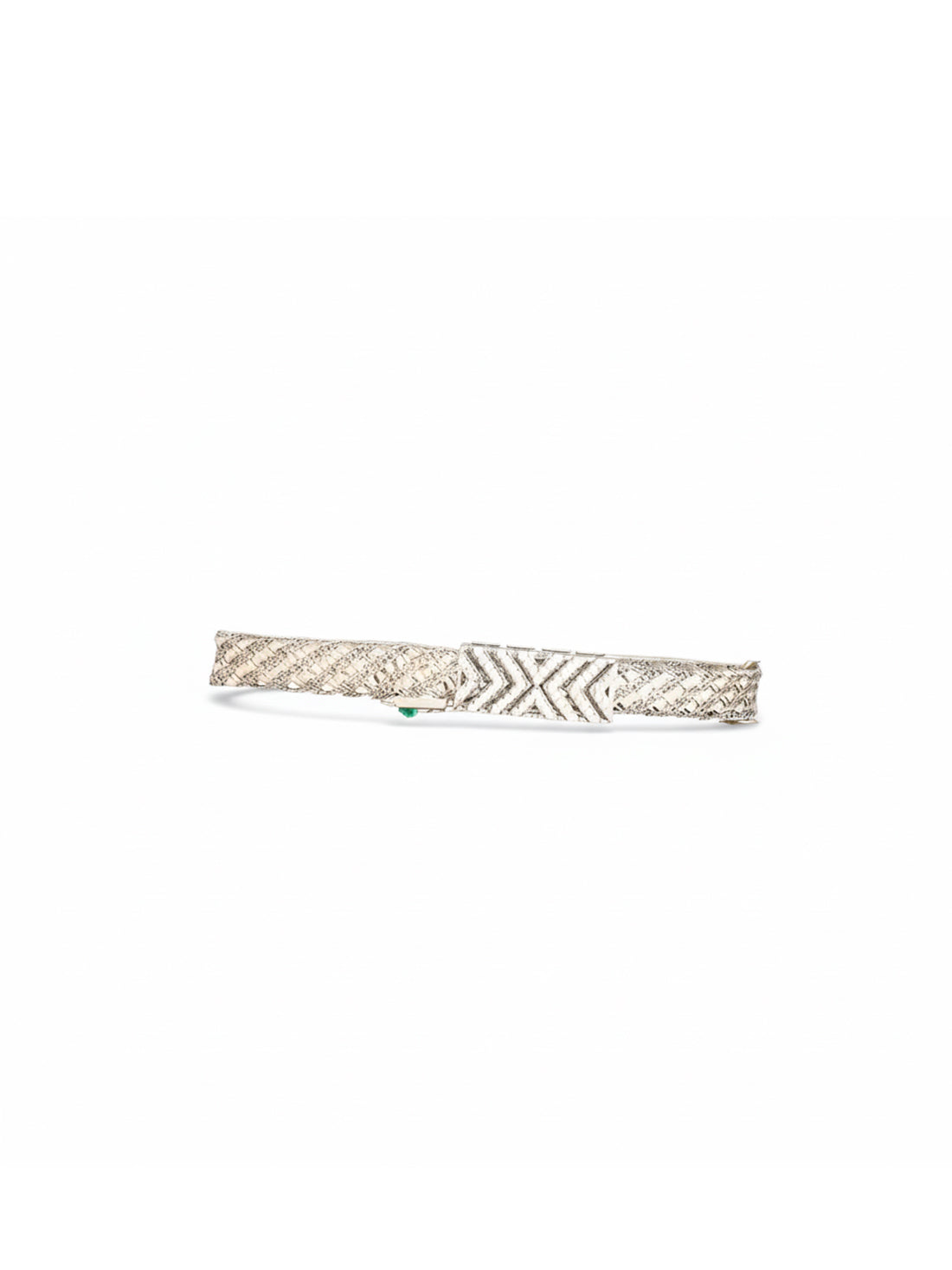 925 Pure Silver Chevron Crystal Bracelet - Timeless Valentine's Sparkle