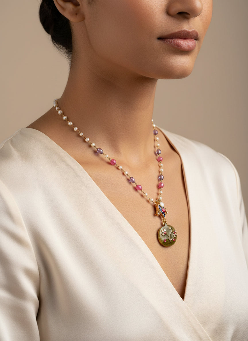 92.5 Silver Beaded Mala | Handcrafted Traditional Jewelry