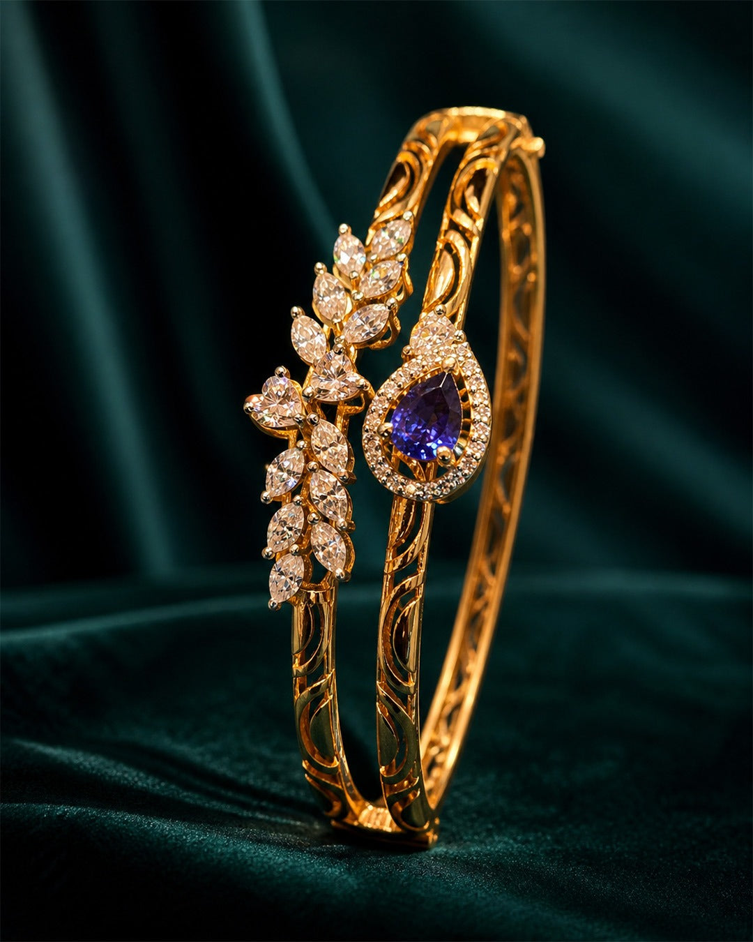 Pure Silver Blue Stone Bracelet for Women | Stylish Party Wear Bracelet