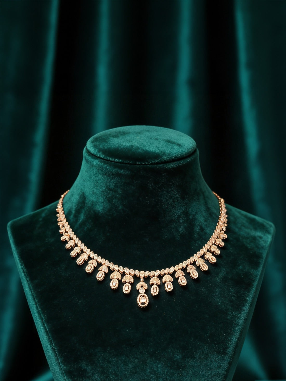 92.5 Pure Silver Necklace | Diamond Style Statement Necklace for Women