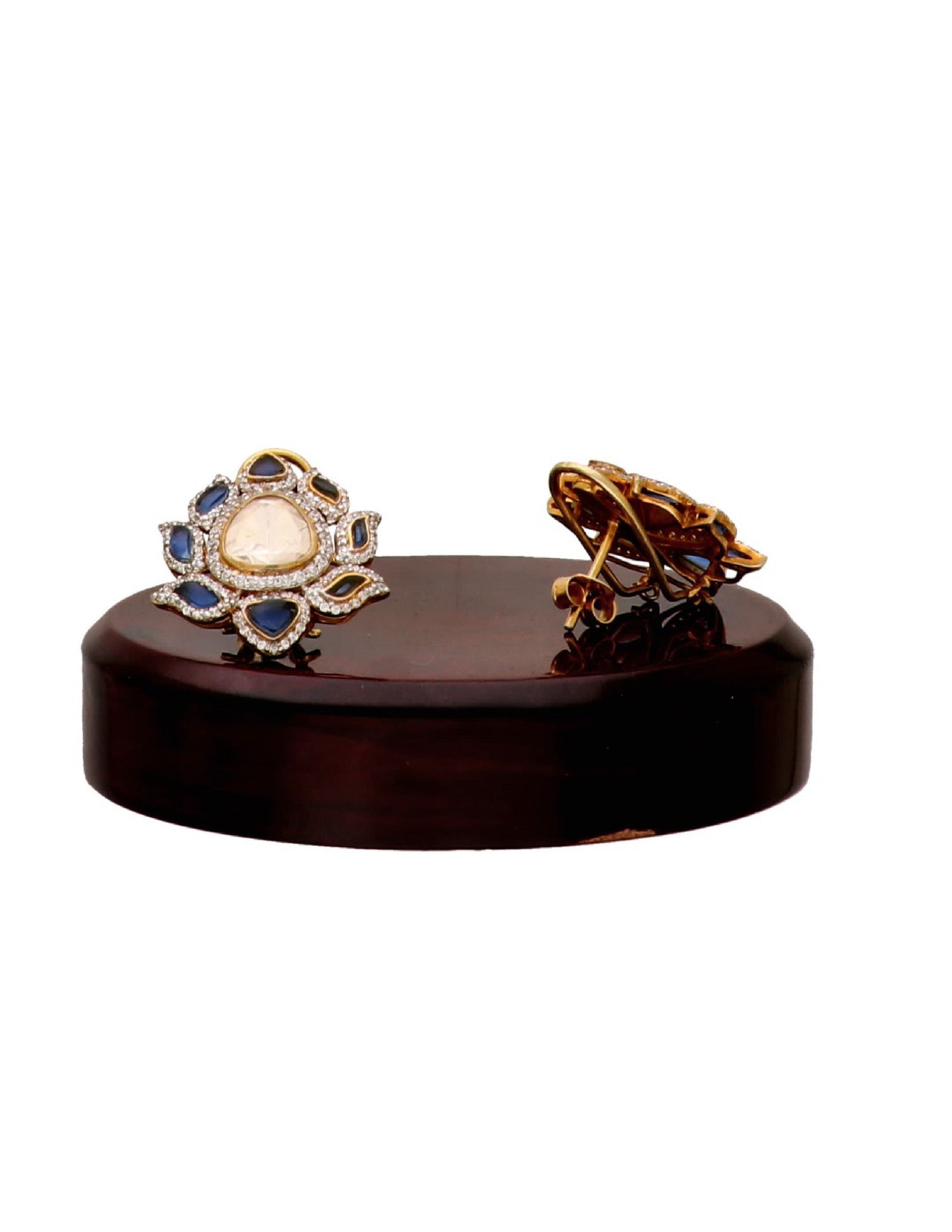 Shop floral cluster stud pure silver earrings
