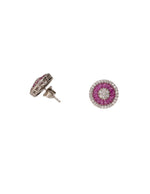Pair of earrings with pink gemstones for women