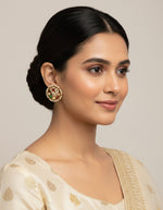 Shop a pair of decorative silver earrings with pearls and gemstones for women.