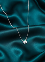 Silver smooth link chain necklace with multicolor cloud unicorn charm