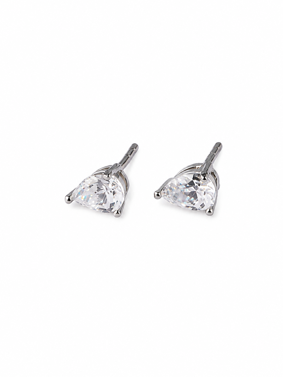 92.5 Silver Teardrop Solitaire Stud Earrings for Women